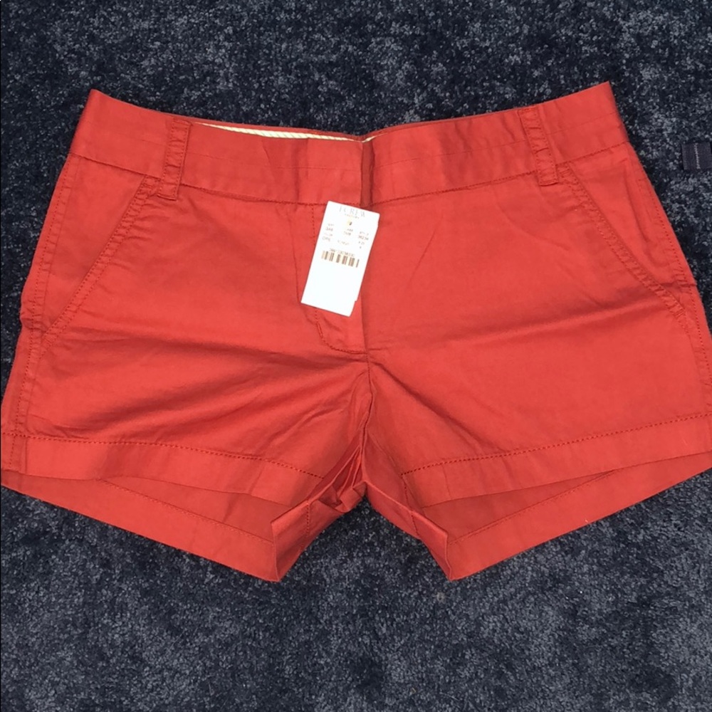 NWT J.Crew Chino shorts in Burnt Red